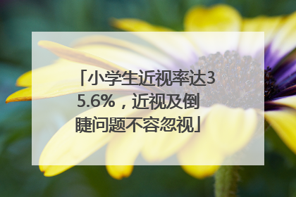 小学生近视率达35.6%，近视及倒睫问题不容忽视
