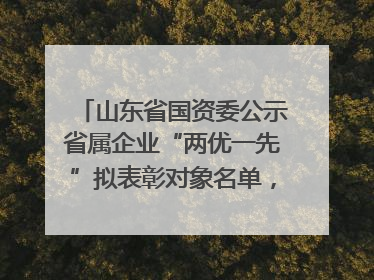 山东省国资委公示省属企业“两优一先”拟表彰对象名单，共250名（个）党员和党组织