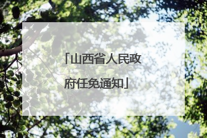 山西省人民政府任免通知