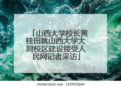 山西大学校长黄桂田就山西大学大同校区建设接受人民网记者采访