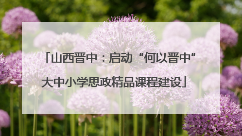 山西晋中：启动“何以晋中”大中小学思政精品课程建设