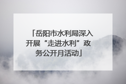 岳阳市水利局深入开展“走进水利”政务公开月活动