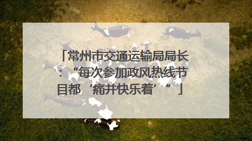 常州市交通运输局局长：“每次参加政风热线节目都‘痛并快乐着’”
