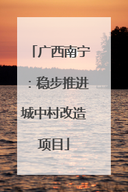 广西南宁：稳步推进城中村改造项目