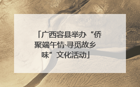 广西容县举办“侨聚端午情·寻觅故乡味”文化活动