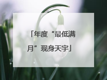 年度“最低满月”现身天宇