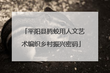 平阳县腾蛟用人文艺术编织乡村振兴密码