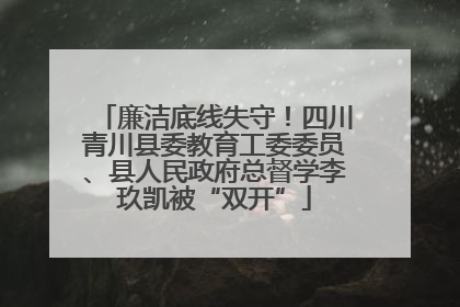 廉洁底线失守！四川青川县委教育工委委员、县人民政府总督学李玖凯被“双开”