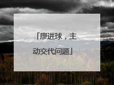 廖进球，主动交代问题