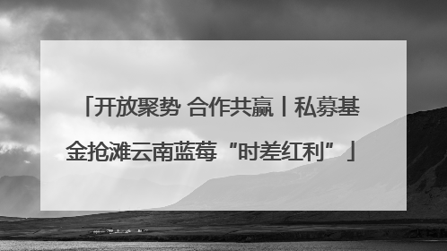 开放聚势 合作共赢丨私募基金抢滩云南蓝莓“时差红利”