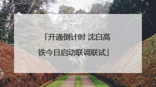 开通倒计时 沈白高铁今日启动联调联试