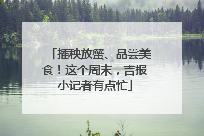 插秧放蟹、品尝美食！这个周末，吉报小记者有点忙