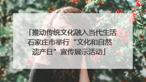 推动传统文化融入当代生活 石家庄市举行“文化和自然遗产日”宣传展示活动
