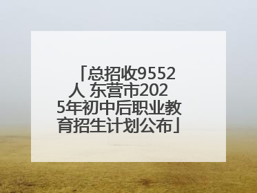 总招收9552人 东营市2025年初中后职业教育招生计划公布