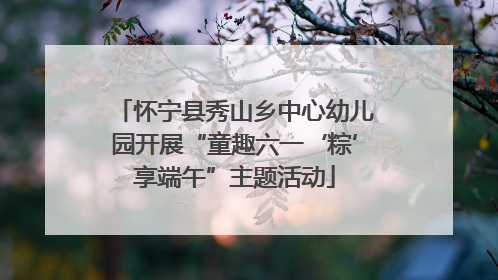 怀宁县秀山乡中心幼儿园开展“童趣六一‘粽’享端午”主题活动