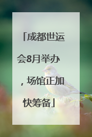 成都世运会8月举办，场馆正加快筹备