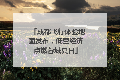 成都飞行体验地图发布，低空经济点燃蓉城夏日