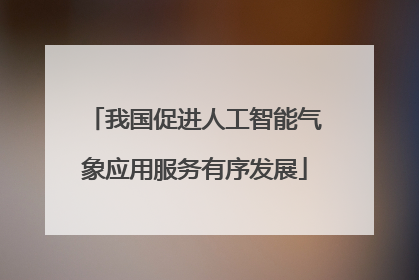 我国促进人工智能气象应用服务有序发展