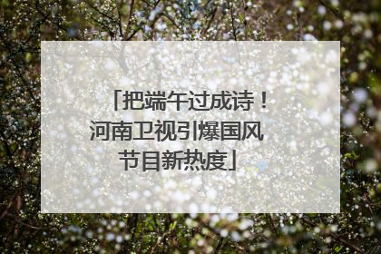 把端午过成诗！河南卫视引爆国风节目新热度
