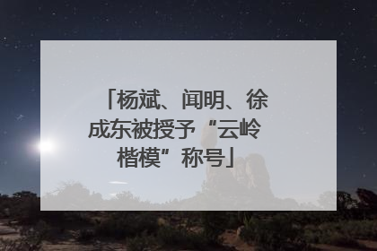 杨斌、闻明、徐成东被授予“云岭楷模”称号
