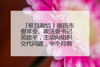 极目政情丨南昌市委常委、政法委书记吴建平，主动向组织交代问题，半个月前还在出席会议