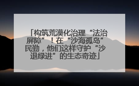 构筑荒漠化治理“法治屏障”！在“沙海孤岛”民勤，他们这样守护“沙退绿进”的生态奇迹