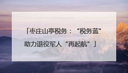 枣庄山亭税务：“税务蓝”助力退役军人“再起航”