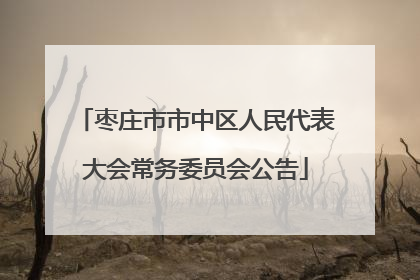 枣庄市市中区人民代表大会常务委员会公告