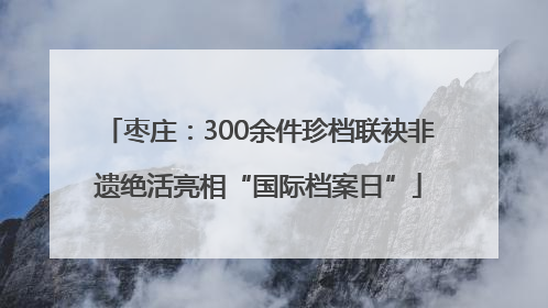 枣庄：300余件珍档联袂非遗绝活亮相“国际档案日”