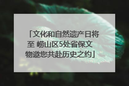 文化和自然遗产日将至 崂山区5处省保文物邀您共赴历史之约