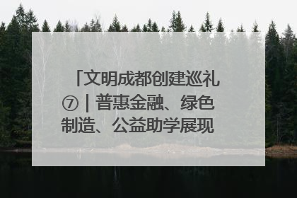 文明成都创建巡礼⑦｜普惠金融、绿色制造、公益助学展现城市文明底色