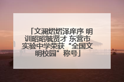 文澜熠熠泽庠序 明训昭昭毓贤才 东营市实验中学荣获“全国文明校园”称号