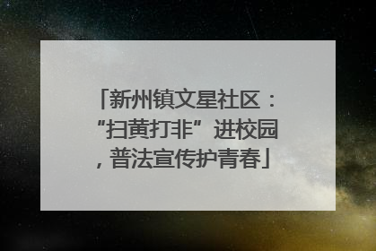 新州镇文星社区：“扫黄打非”进校园，普法宣传护青春