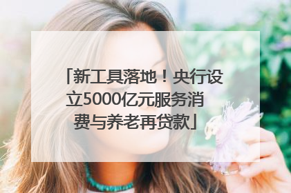 新工具落地！央行设立5000亿元服务消费与养老再贷款
