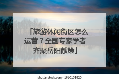 旅游休闲街区怎么运营？全国专家学者齐聚岳阳献策