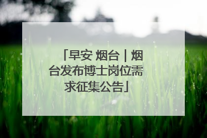 早安 烟台｜烟台发布博士岗位需求征集公告