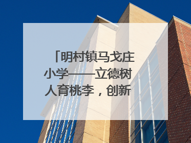 明村镇马戈庄小学——立德树人育桃李，创新发展谱华章