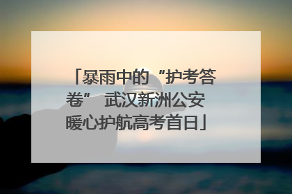 暴雨中的“护考答卷” 武汉新洲公安暖心护航高考首日
