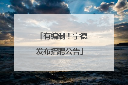 有编制！宁德发布招聘公告