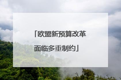 欧盟新预算改革面临多重制约