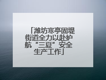 潍坊寒亭固堤街道全力以赴护航“三夏”安全生产工作