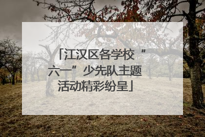 江汉区各学校“六一”少先队主题活动精彩纷呈