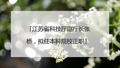 江苏省科技厅副厅长张桥，拟任本科院校正职