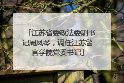 江苏省委政法委副书记周凤琴，调任江苏警官学院党委书记