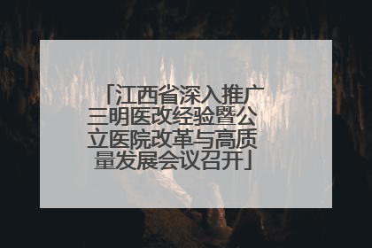 江西省深入推广三明医改经验暨公立医院改革与高质量发展会议召开