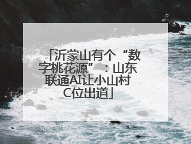 沂蒙山有个“数字桃花源”：山东联通AI让小山村C位出道