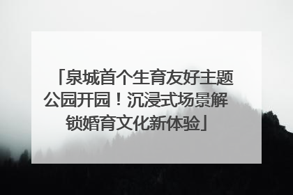 泉城首个生育友好主题公园开园！沉浸式场景解锁婚育文化新体验