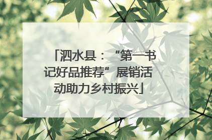 泗水县：“第一书记好品推荐”展销活动助力乡村振兴
