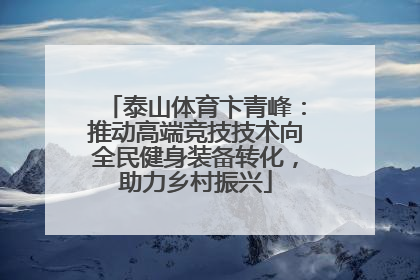 泰山体育卞青峰：推动高端竞技技术向全民健身装备转化，助力乡村振兴