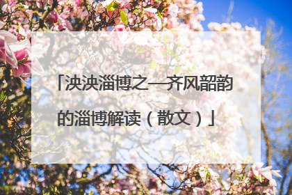 泱泱淄博之—齐风韶韵的淄博解读（散文）